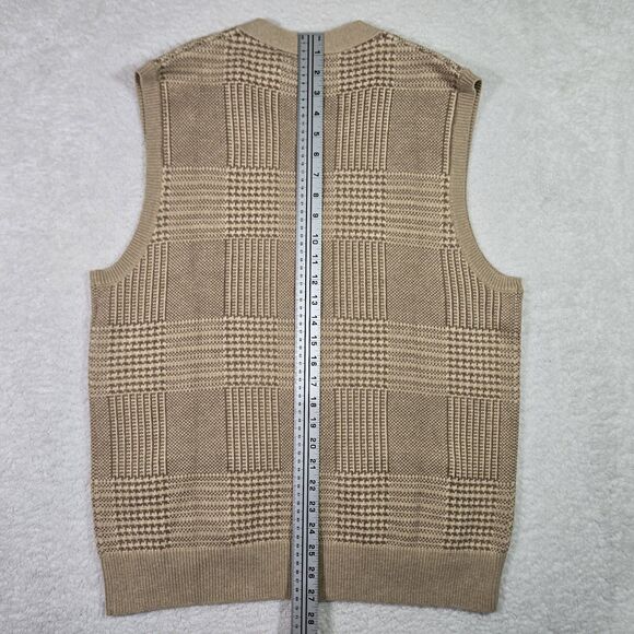 $268 Polo Ralph Lauren Trendy Golf Mens Large Glen Plaid Sweater Vest Tan L - Picture 8 of 8